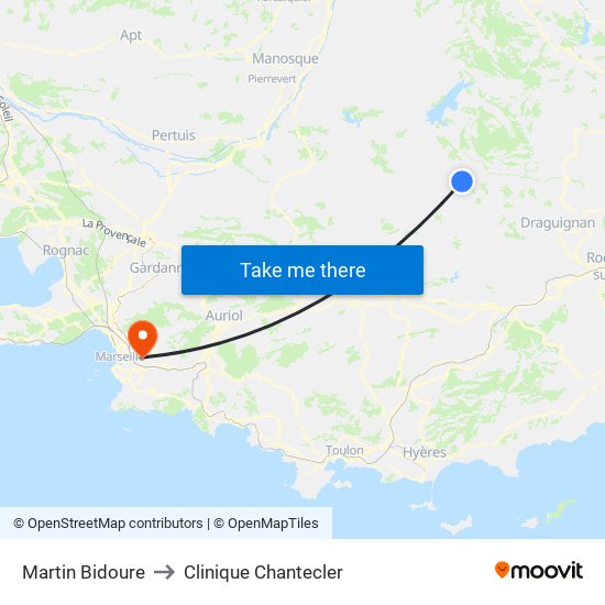 Martin Bidoure to Clinique Chantecler map