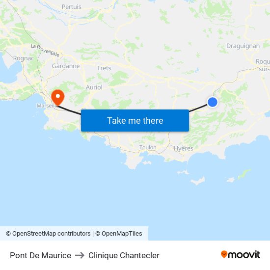 Pont De Maurice to Clinique Chantecler map