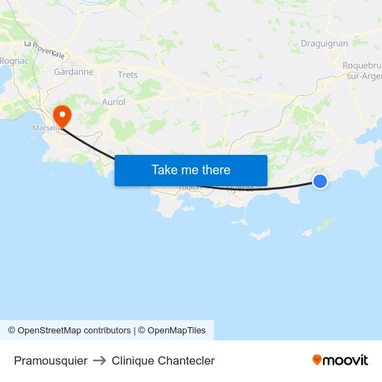 Pramousquier to Clinique Chantecler map