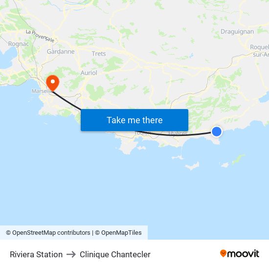 Riviera Station to Clinique Chantecler map