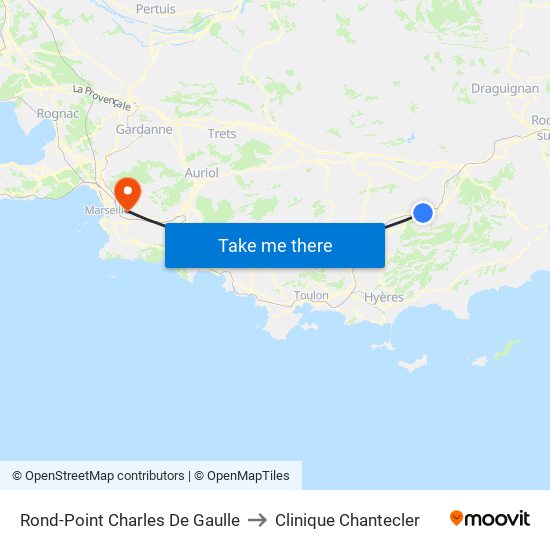 Rond-Point Charles De Gaulle to Clinique Chantecler map