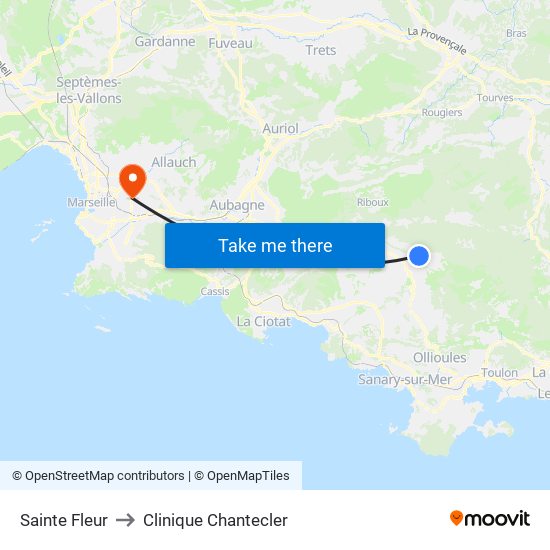 Sainte Fleur to Clinique Chantecler map