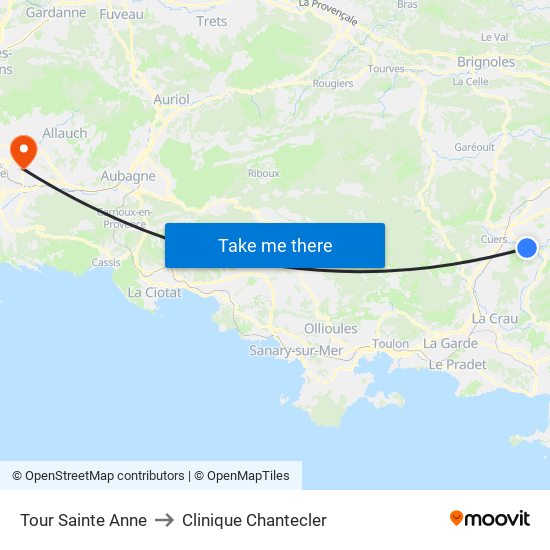 Tour Sainte Anne to Clinique Chantecler map