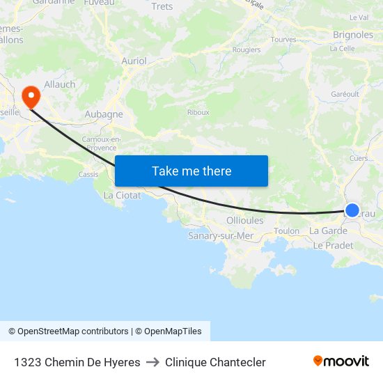 1323 Chemin De Hyeres to Clinique Chantecler map