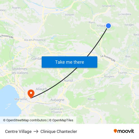 Centre Village to Clinique Chantecler map