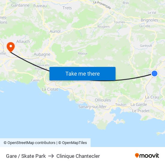 Gare / Skate Park to Clinique Chantecler map
