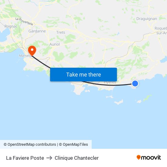 La Faviere Poste to Clinique Chantecler map