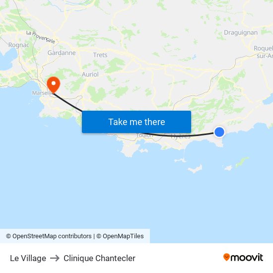 Le Village to Clinique Chantecler map