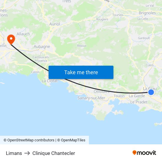 Limans to Clinique Chantecler map