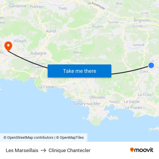 Les Marseillais to Clinique Chantecler map