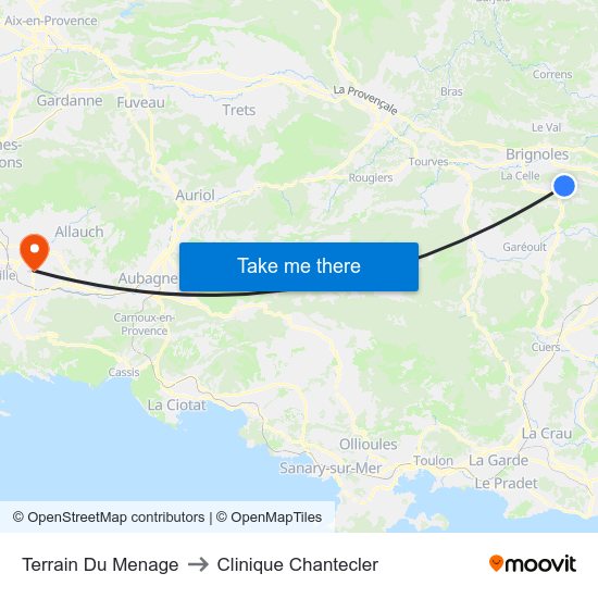 Terrain Du Menage to Clinique Chantecler map