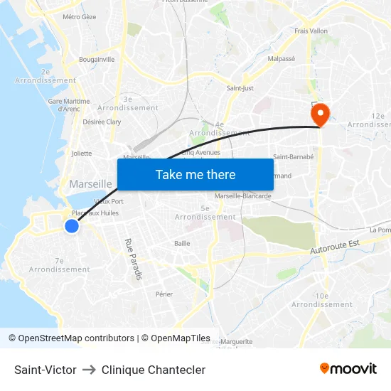 Saint-Victor to Clinique Chantecler map