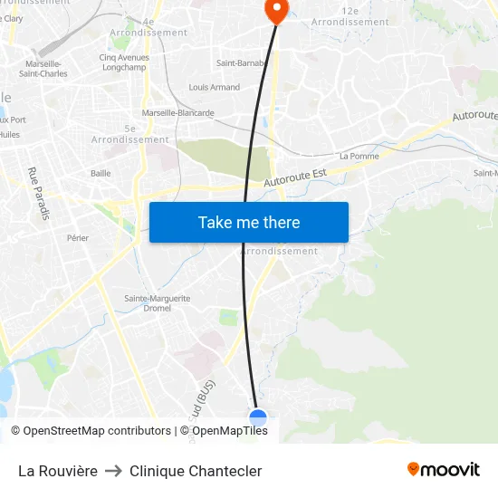 La Rouvière to Clinique Chantecler map
