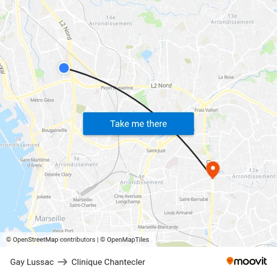 Gay Lussac to Clinique Chantecler map