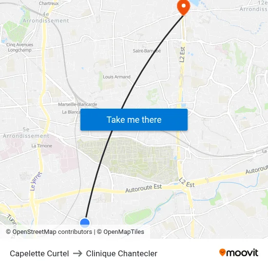 Capelette Curtel to Clinique Chantecler map