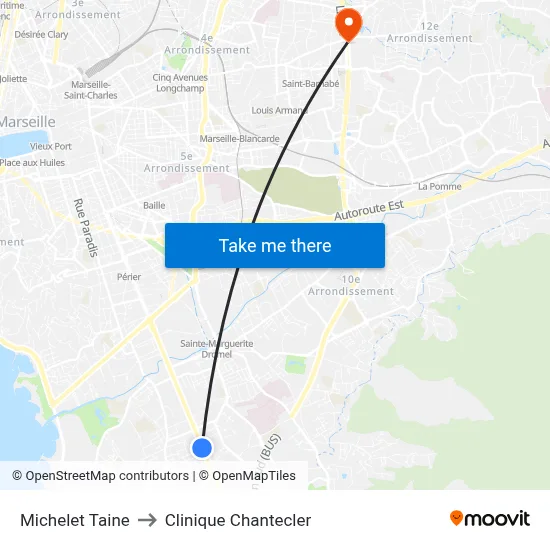 Michelet Taine to Clinique Chantecler map