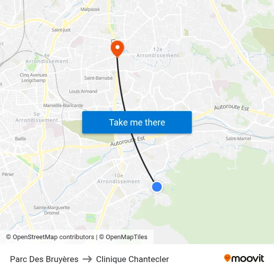 Parc Des Bruyères to Clinique Chantecler map