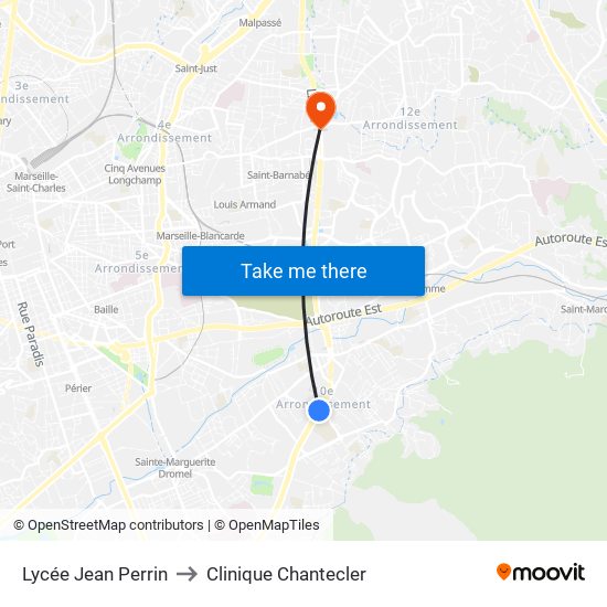 Lycée Jean Perrin to Clinique Chantecler map