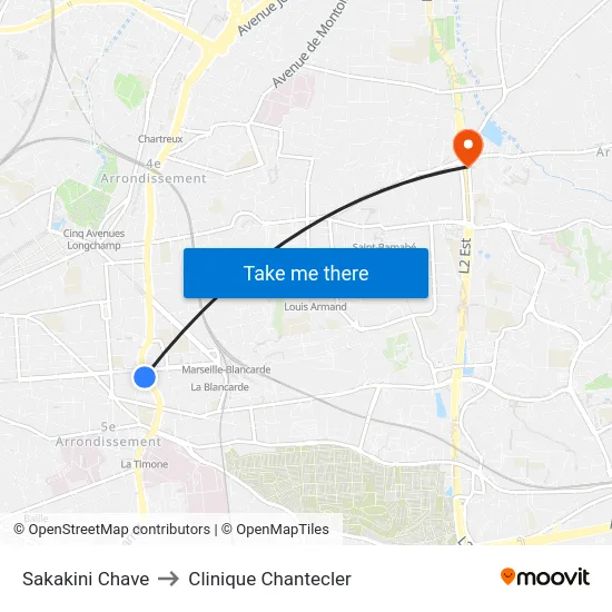 Sakakini Chave to Clinique Chantecler map
