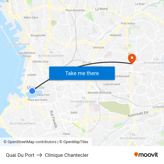 Quai Du Port to Clinique Chantecler map