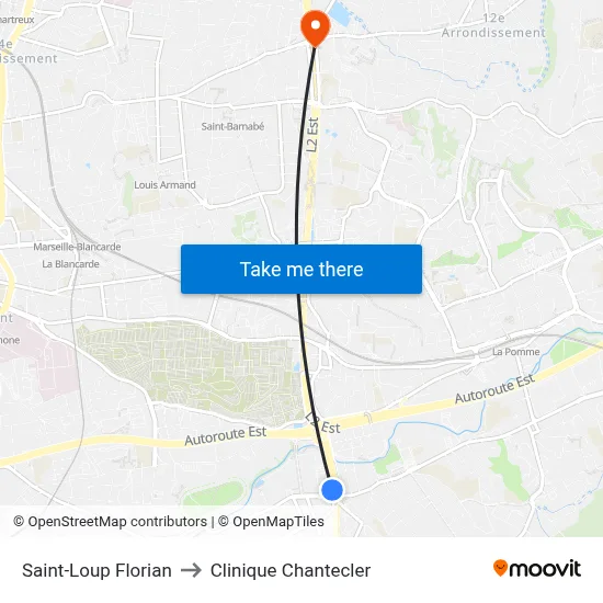 Saint-Loup Florian to Clinique Chantecler map