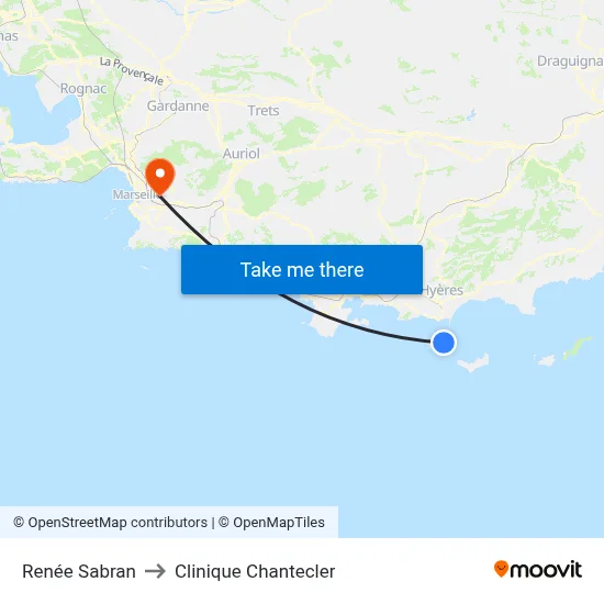 Renée Sabran to Clinique Chantecler map