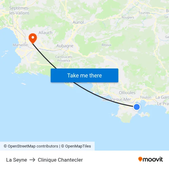 La Seyne to Clinique Chantecler map