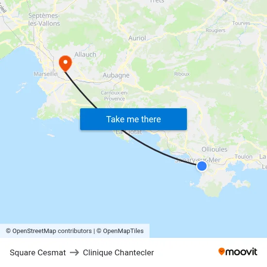 Square Cesmat to Clinique Chantecler map