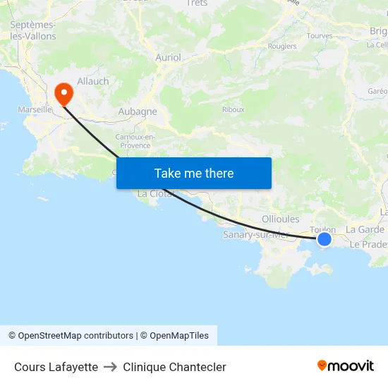 Cours Lafayette to Clinique Chantecler map