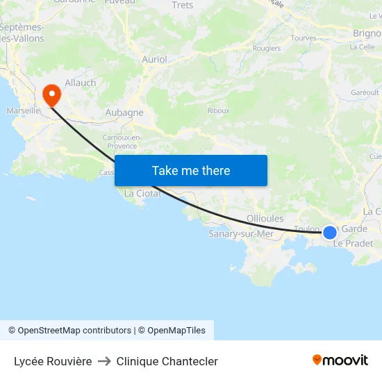 Lycée Rouvière to Clinique Chantecler map