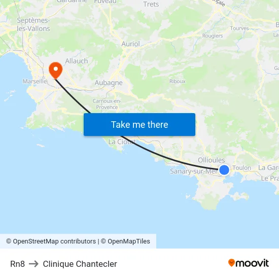 Rn8 to Clinique Chantecler map