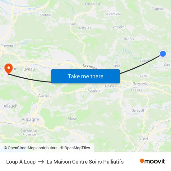 Loup À Loup to La Maison Centre Soins Palliatifs map