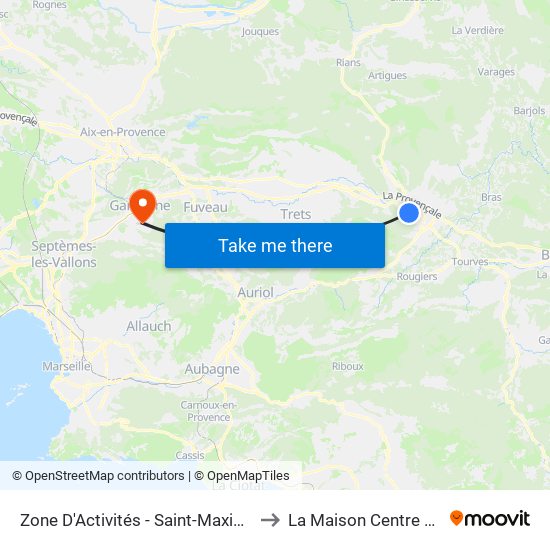 Zone D'Activités - Saint-Maximin-La-Sainte-Baume to La Maison Centre Soins Palliatifs map