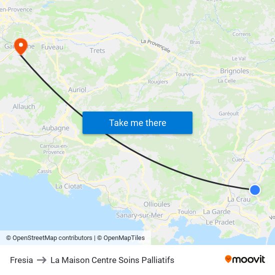 Fresia to La Maison Centre Soins Palliatifs map