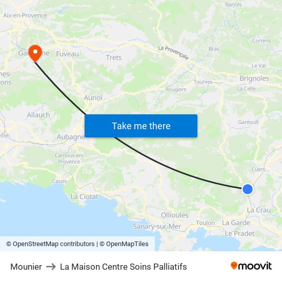 Mounier to La Maison Centre Soins Palliatifs map