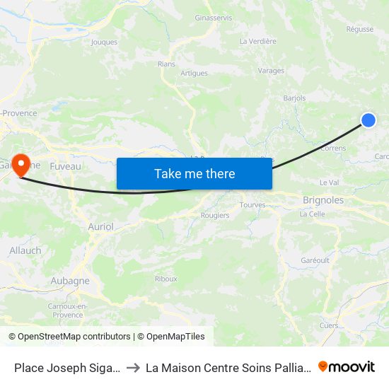 Place Joseph Sigaud to La Maison Centre Soins Palliatifs map