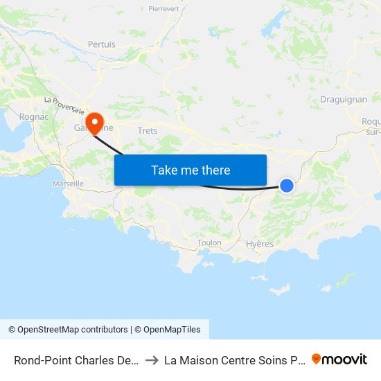 Rond-Point Charles De Gaulle to La Maison Centre Soins Palliatifs map