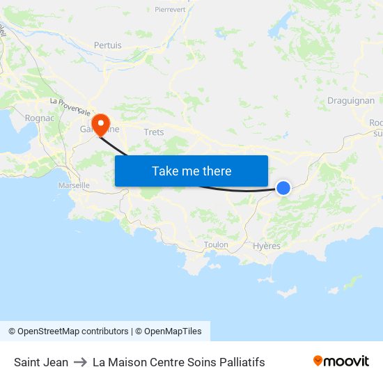 Saint Jean to La Maison Centre Soins Palliatifs map