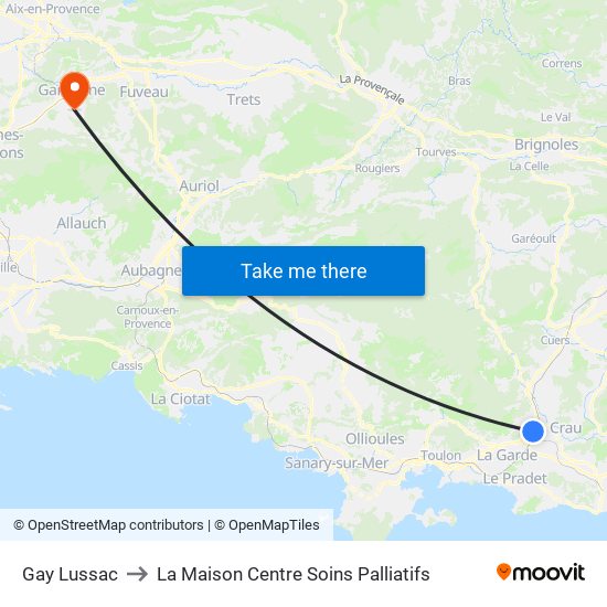 Gay Lussac to La Maison Centre Soins Palliatifs map