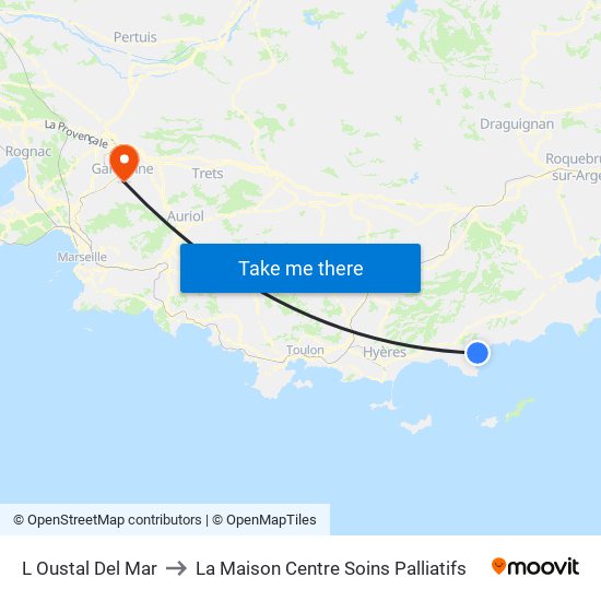 L Oustal Del Mar to La Maison Centre Soins Palliatifs map