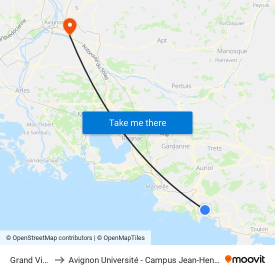 Grand Vigne to Avignon Université - Campus Jean-Henri Fabre map