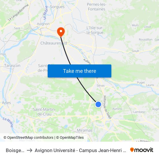 Boisgelin to Avignon Université - Campus Jean-Henri Fabre map