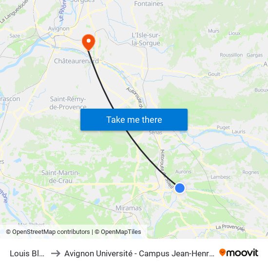Louis Blanc to Avignon Université - Campus Jean-Henri Fabre map