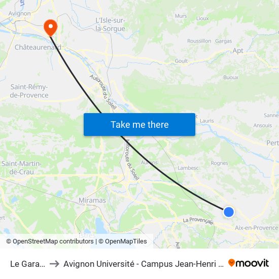 Le Garage to Avignon Université - Campus Jean-Henri Fabre map