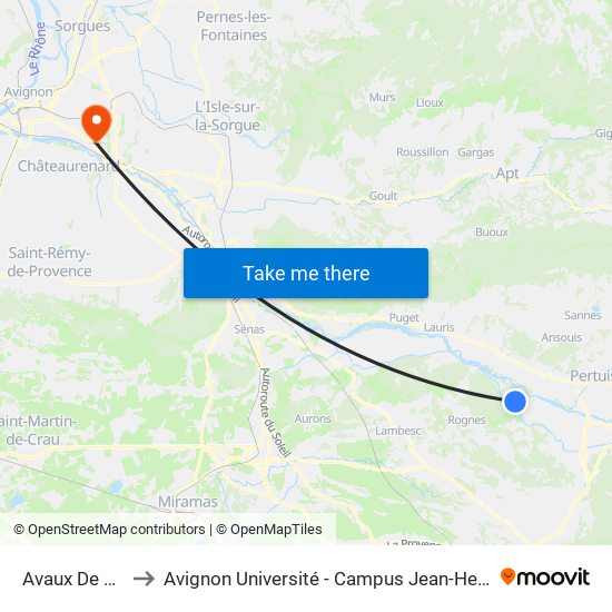 Avaux De Jean to Avignon Université - Campus Jean-Henri Fabre map