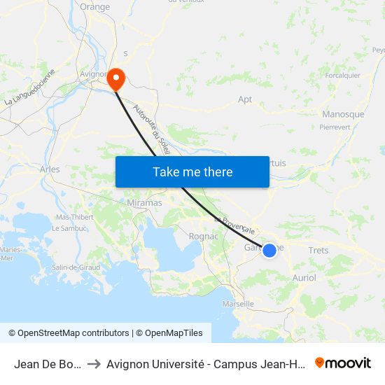 Jean De Bouc 2 to Avignon Université - Campus Jean-Henri Fabre map