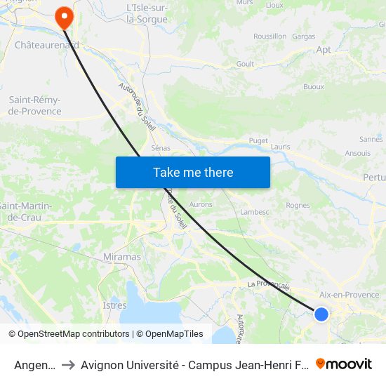 Angenot to Avignon Université - Campus Jean-Henri Fabre map