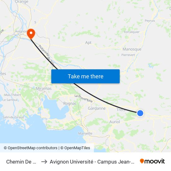 Chemin De Berne to Avignon Université - Campus Jean-Henri Fabre map