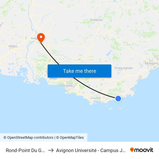 Rond-Point Du Grand Bleu to Avignon Université - Campus Jean-Henri Fabre map