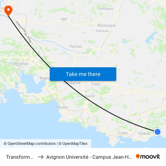 Transformateur to Avignon Université - Campus Jean-Henri Fabre map